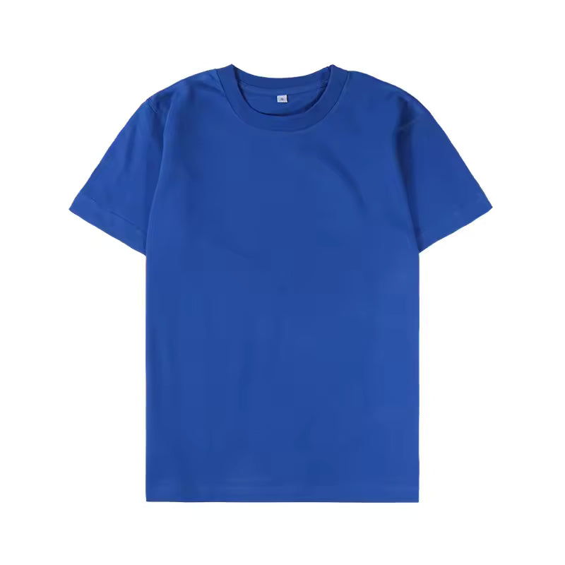 Men T-shirt Pure Cotton Solid Color 0--neck T-shirt Corporate Group Clothing